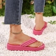 thumbnail image 4 of BADHUB Women's Casual Non slip Flat Bottom Flip Flops Comfortable Soft Bottom Summer Vacation Flat Flip Flops Hot Pink 37, 4 of 6