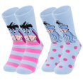 thumbnail image 1 of Zapatillas y calcetines Disney Stitch para mujer, paquete de 2, forro polar esponjoso, azul, 1 of 6