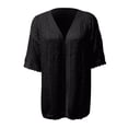 thumbnail image 5 of Swimsuit Coverup for Women Short Sleeve Lightweight Open Front Crochet Knit Kimono Cardigans Beach Cover Up, 5 of 5