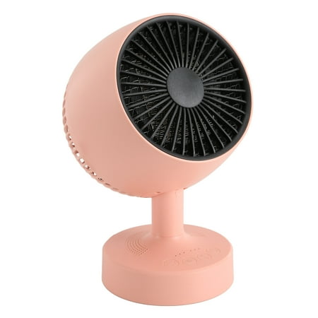 

Desktop Heater 3 Gears Low Noise Mini Both Cold And Warm Use Portable Fan Heater Angle 500W Heat Resistant For Home For Office Pink US Plug
