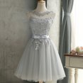 thumbnail image 1 of Vestido de dama de honor de encaje para mujer, vestido formal de fiesta delgado sin mangas Irfora Gris/M, 1 of 7