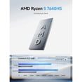 thumbnail image 2 of MINISFORUM UM760 Slim Mini PC AMD Ryzen 5 7640HS DDR5 32G RAM+512GB SSD PCIe4.0, HDMI/DP/USB4 8K@60Hz Output, 2.5G RJ45, 4X USB Port Desktop Computer, 2 of 7