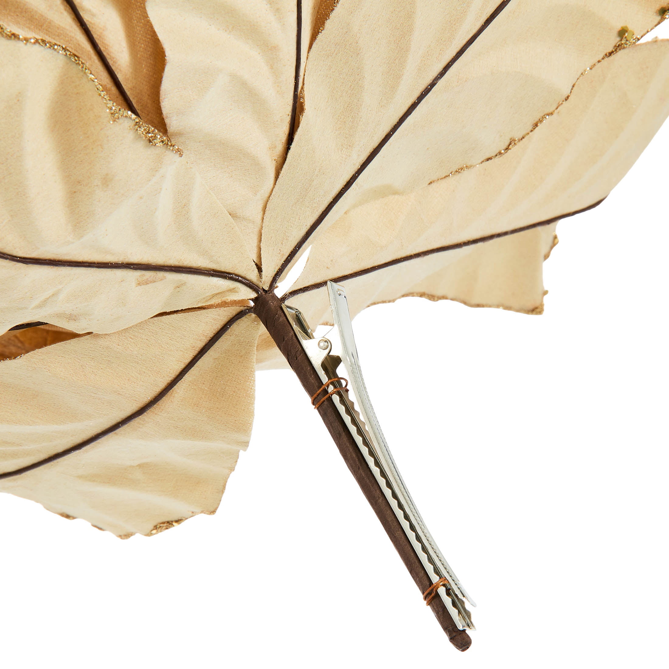 Gold Velvet Poinsettia Christmas Clip Ornament, 20", by Holiday Time