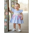 thumbnail image 6 of BemeyourBBs Newborn Baby Girls Easter Outfits Easter Bunny Romper Dress Rabbit Embroidered Plaid Bows Smocked Flying Sleeve Newborn Bodysuit Spring Summer Clothes, 6 of 9
