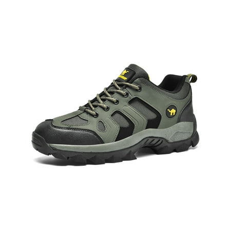 

Welliumy Mens Sneakers Lace Up Hiking Shoe Sport Trekking Sneaker Camping Walking Shoes Trail Athletic Outdoor Army Green 10.5