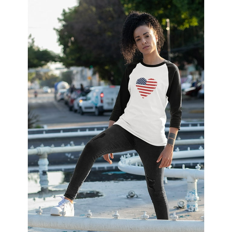 Love USA 4th of July Tstars Women's Baseball Jersey Shirt