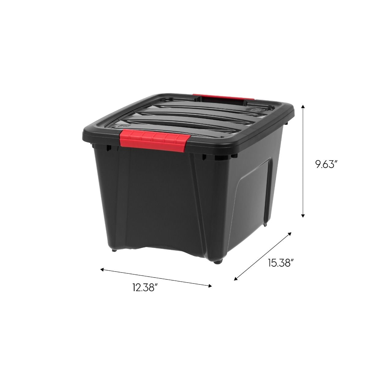 IRIS USA Stack and Pull 19 Quart Storage Tote Container Box, Black (12
