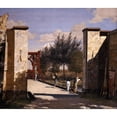 thumbnail image 2 of Christen Købke 14x12 Gold Ornate Wood Frame and Double Matted Museum Art Print Titled - The North Gate of the Citadel, 2 of 4