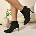 thumbnail image 5 of Mostsola Kitten Heel Ankle Boots for Women Side Zip Pointy Toe Bowknot Dress Booties Stiletto, 5 of 8
