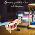 thumbnail image 3 of Matashi 24K Gold Plated Open Mouth Hippo Figurine with Crystal Accents Decorative Tabletop Showpiece – Single Piece, 3 of 7