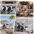 thumbnail image 5 of Farmhouse Cow Outdoor Waterproof Pillow Covers, Watercolor Animal Botanical Flowers Decorative Square Throw Pillowcase Sofa Cushion Sham for Patio/Couch/Chair, 26"x26" 2 Pack, 5 of 8