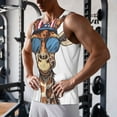 thumbnail image 5 of Pofeuu American Giraffe Style Print Men's Workout Tank Tops Sleeveless Muscle Gym Shirt Quick Dry-4X-Large, 5 of 7