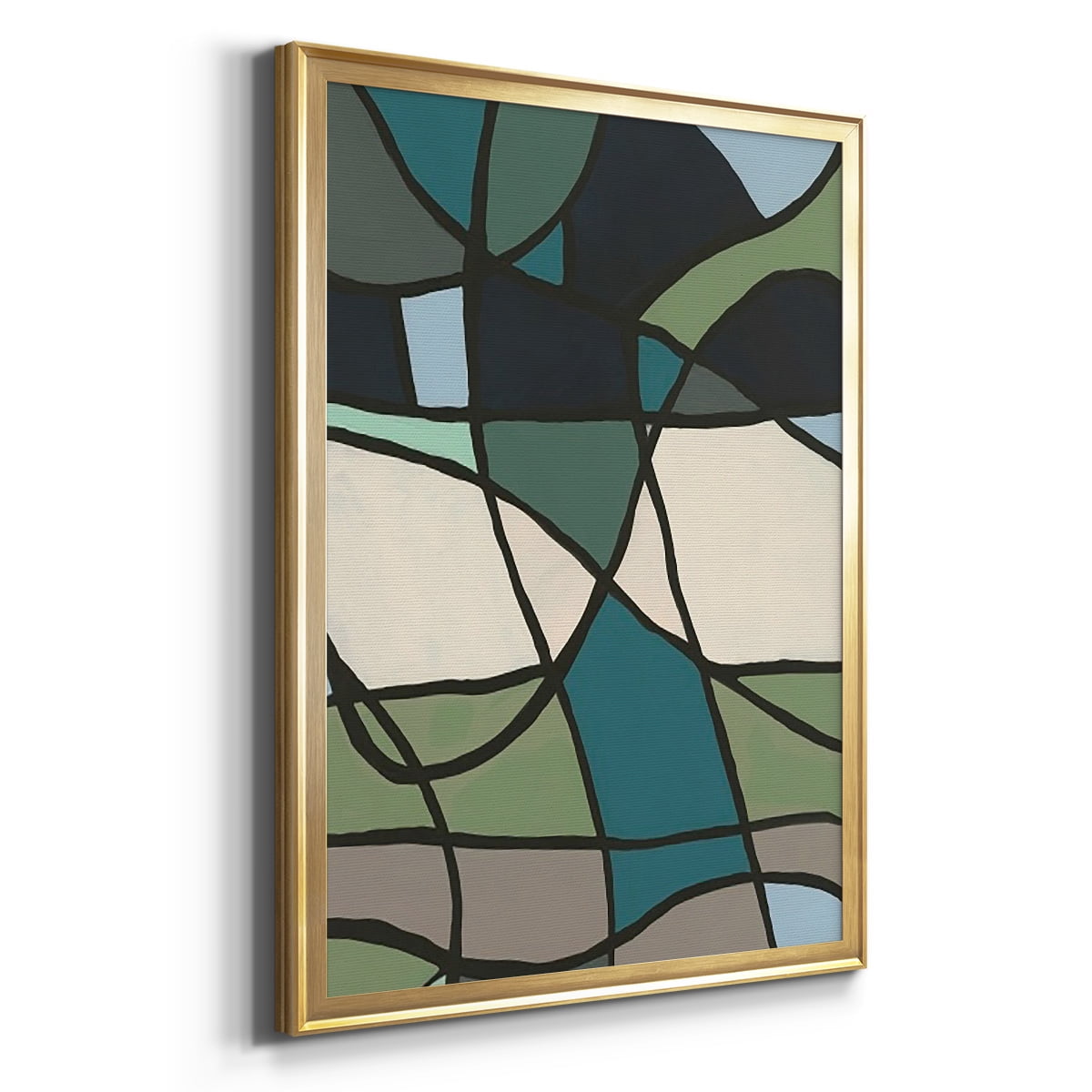 Multicolor Stained Glass I Premium Framed Print, in Gold, Black, or Silver - Ready to Hang