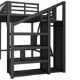 thumbnail image 6 of Bellemave Twin Loft Bed with Stairs and Wardrobe,Metal Loft Beds with Storage and LED Light,Heavy Duty High Loft Bed Twin with USB Ports, Noise Free, Black, 6 of 7