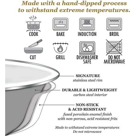 

Enamelware - Red Swirl Pattern - 5qt Saute Pan