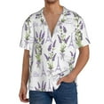 thumbnail image 3 of Wukai Lavender Flowers Men's Casual Short-Sleeve Button Down Shirt - Lightweight Summer Dress Shirt for Daily Wear-X-Large, 3 of 7