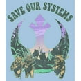 thumbnail image 2 of Boy's Star Wars Ewoks Save Our Systems Retro  Graphic Tee Light Blue Medium, 2 of 4