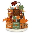 thumbnail image 2 of Fall Tiered Tray Decor Set for Home Autumn Wood Signs Pumpkin Maple Leaf Truck Wooden Sign Decor, Thanksgiving Orange Brown Table Signs Farmhouse Wooden Maple Pumpkin Gnomes Tabletop for Festival, 2 of 4