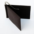 thumbnail image 4 of Black Genuine Cowhide Leather Men's Bifold Money Clip Minimalist Plain Wallet, 4 of 9