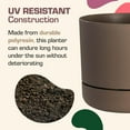 thumbnail image 3 of Rugg 11" x 9" x 9" Round Cappuccino Resin Plant Planter, 3 of 6