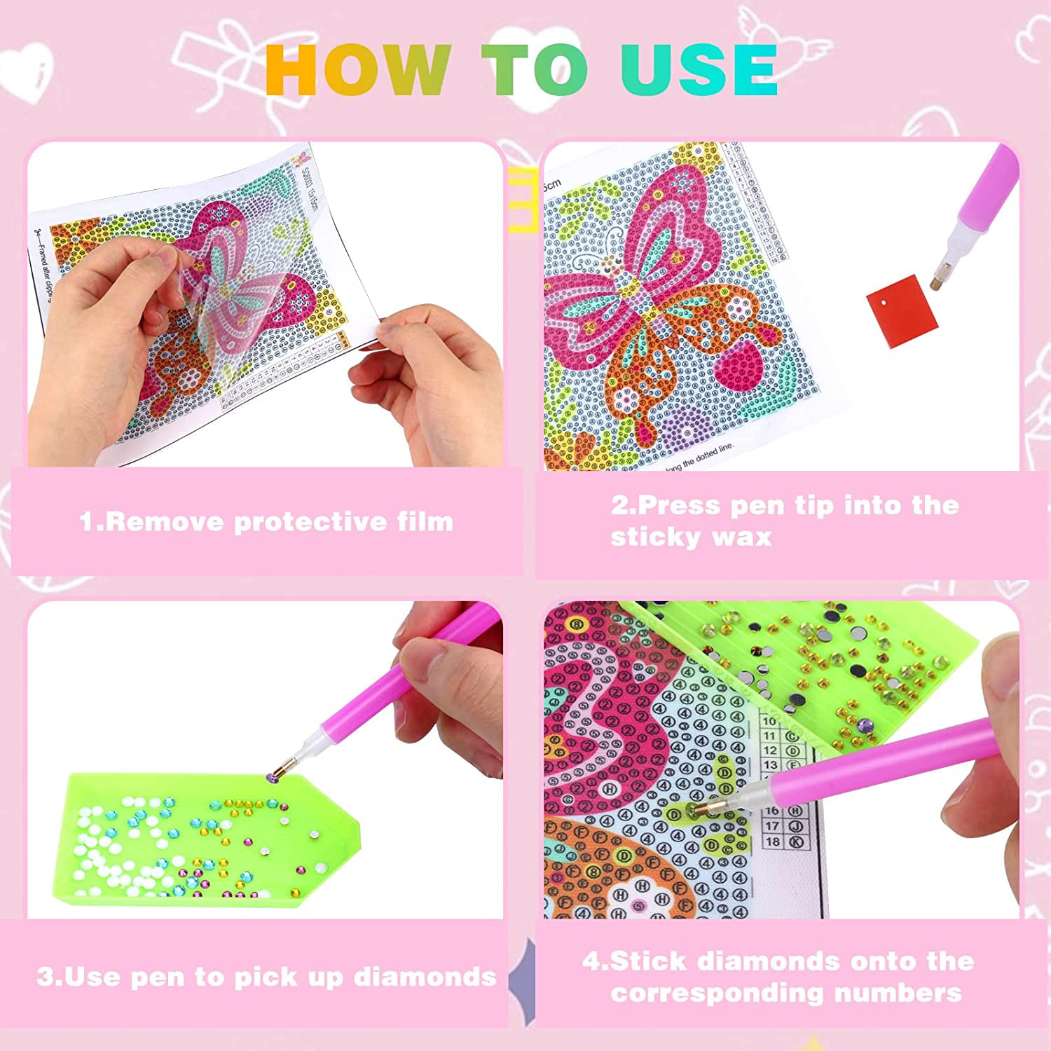 Mini Diamond Painting Stickers Kits for Kids 82 pcs
