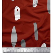 Soimoi Red Cotton Jersey Fabric Brush Stroke Abstract Printed Craft Fabric by the Yard 58 Inch Wide