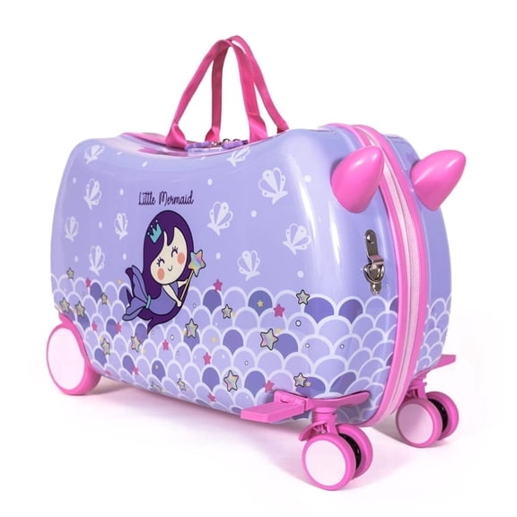 Milk&Moo 9.80" Rideable Kids Suitcase, Purple