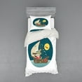 thumbnail image 1 of Ambesonne Cartoon Bedding Set 3 Pcs, Wolf Captain Boat, Twin XL, Multicolor, 1 of 3