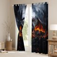 thumbnail image 3 of jejeloiu Wild Dragon Blackout Curtains Set of 2 (52x84 Each),Magic Cartoon Animal Window Curtains,Black Orange Curtains and Drapes For Boys Kids,Microfiber Bedroom Decor, 3 of 6