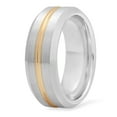thumbnail image 2 of Men's Two-Tone Cobalt and Gold Plated 8mm Comfort Fit Wedding Ring, Size 7, 2 of 7
