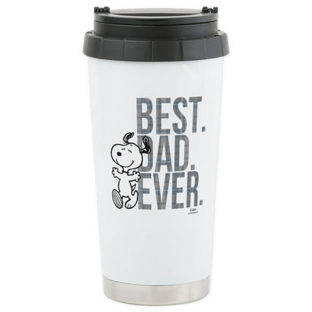 CafePress - Snoopy Best Dad Ever Stainless Steel Travel Mug - Stainless Steel Travel Mug, Insulated 16 oz. Coffee