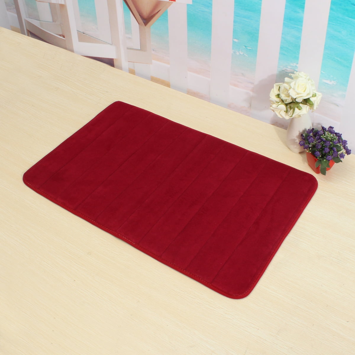 24"x16" Microfibre Memory Foam Mat, Absorbent Slipresistant Rugs Pad