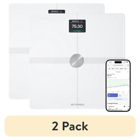 (2 pack) WITHINGS Body Smart - Accurate Scale for Body Weight and Fat Percentage, Body Composition Wi-Fi and Bluetooth Weight Scale, Baby Weight Scale, Smart Scale Apple Health Compatible, Bathroom Scale