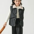 thumbnail image 7 of IVEYRTF Childrens Winter Vests for Girls and Boys Thickened Warm Fleece Lined Outerwear Top with Turndown Collar Cozy Kids Apparel Cold Weather Garment for Daily Wear(Black,12-13 Years), 7 of 7