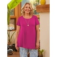 thumbnail image 5 of Plus Size Tops for Women Short Sleeve Shirts Casual Summer Clothes Round Neck Tunics for Leggings, 5 of 6