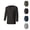 Black, variant on Renaissance Shirt Men 3/4 Sleeve Lace Up Linen Shirts Retro Gothic Pirate Viking Shirt