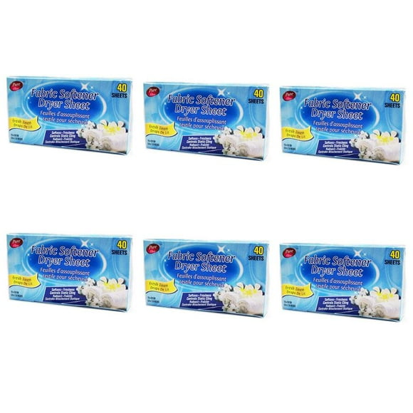 Pure Kleen Fabric Softener Dryer Sheet- Fresh Linen (40 Sheets) (Pack of 6)