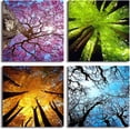 thumbnail image 3 of Art 4 Panels Canvas Print Wall Art Spring Summer Autumn Winter Four Seasons Landscape Color Tree Painting Pictures Prints Nature Forest Artwork Stretched and Framed for Bedroom Living Room Home, 3 of 6