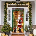 thumbnail image 4 of Housse de Porte de Noël Père Noël Rideau de Porte / Décoration Murale des Fêtes pour Porte d'Entrée / Tissu Polyester Festif Décoration Intérieure Extérieure pour la Maison, 4 of 6