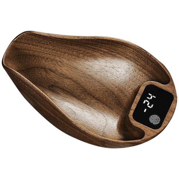 Báscula de Café Recargable para Alimentos, Báscula de Cocina de 0,3 G, Herramienta Digital de Madera Precisa para Granos.