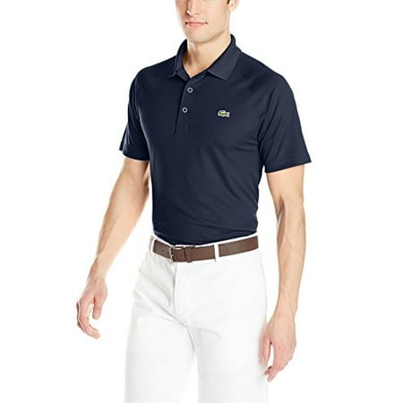 Lacoste Men's Sport Short Sleeve Ultra Dry Polo T-Shirt with Raglan Sleeve,3, Navy