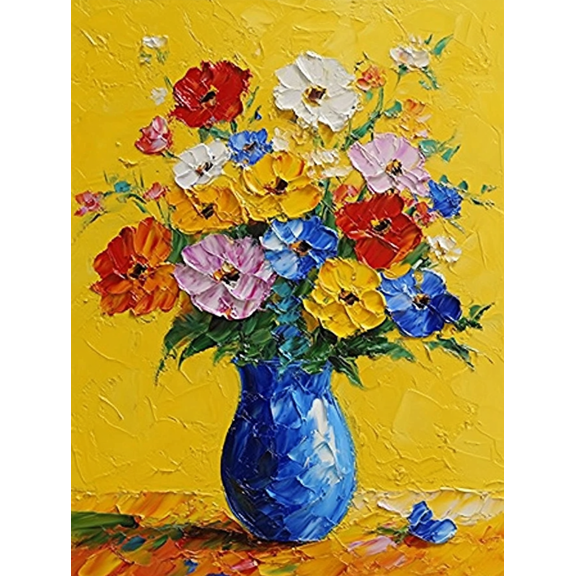 Floral Vase Oil Painting Decoration Art/Canvas Print, Perfect for Living Room, Bedroom, Dining Room, Kitchen, Office, Hallway, Study Room, and Entryway Decoration.