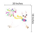 thumbnail image 3 of ANIMALS - Nursery Kids Bedroom Colorful Alpaca Animal Mural Art Decoration Fireworks & Multicolored Floral Scarf Design Vinyl Adhesive Wall Decal - Home Living Room Animal Art Wall Sticker 20" x 18", 3 of 3