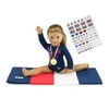 Emily Rose 18 Inch Doll Clothes Doll 4 Piece Gymnastics Gymnast Clothing & Accessories Set Outfit | Includes Tumbling Mat, Child Face Stickers and Gold Medal!