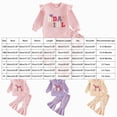 thumbnail image 3 of TOWED22 Girls 2 Piece Outfits Cute Graphic Print Crew Neck Sweatshirt and Cute Wide Leg Pants Clothing Set,Beige,2-3 Y, 3 of 7