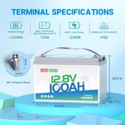 Redodo 12V 100Ah Lithium LiFePO4 Battery, Built-in 100A BMS, 4000-15000 Deep Cycles & 10-Year Lifetime, for RV Off-grid Solar Trolling Motor, Camping