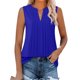 thumbnail image 2 of Blusas para mujer,Blusa sin mangas con cuello en V para mujer, camiseta informal de verano, poliéster, color liso, estilo jersey, para usar en casa, sopatenor, 2 of 9