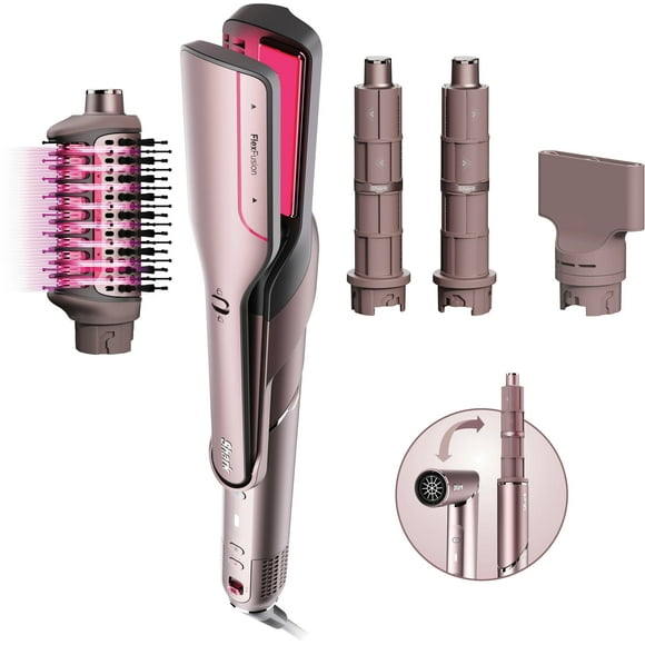 Sistema de Aire y Cerámica Shark FlexFusion #HD641S con Plancha Directa para Cabello Rizado y Espiral - Cosmic Blush