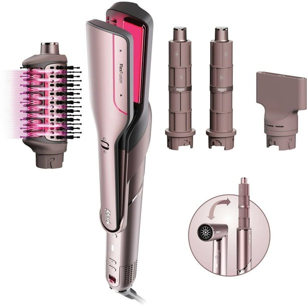 Sistema de Aire y Cerámica Shark FlexFusion #HD641S con Plancha Directa para Cabello Rizado y Espiral - Cosmic Blush
