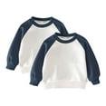 thumbnail image 1 of Dagugfen Chandails en Molleton Garçon Fille 2 Pcs Manches Longues Col Rond Coton Ample Confortable, 1 of 2